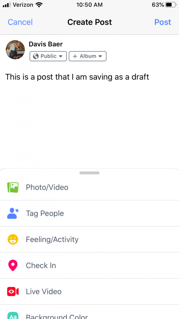 I Saved A Draft Post On My Personal Facebook Profile Where Is It