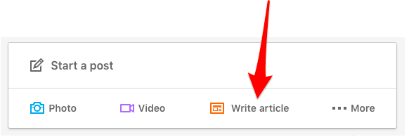 Write Article on LinkedIn