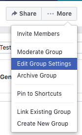 Facebook Edit Group Settings