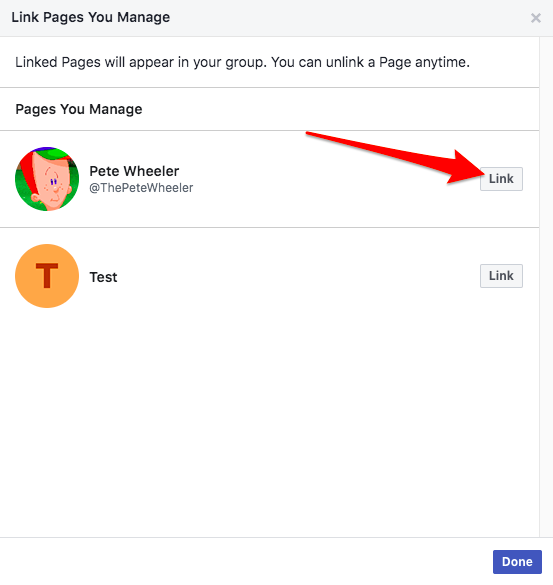 Add Facebook Page as Admin of Facebook Group