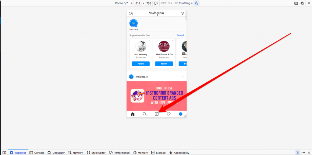 how to post on instagram from pc firefox