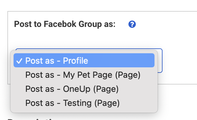 Schedule post to Facebook Group as your Facebook Page